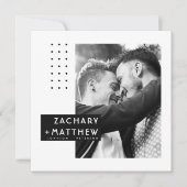 モダンアート カスタム フォト ウェディング インビテーション (正面)