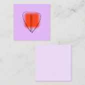 モダンアート ハート 2.5"x2.5" フラット ノートカード (正面/裏面)