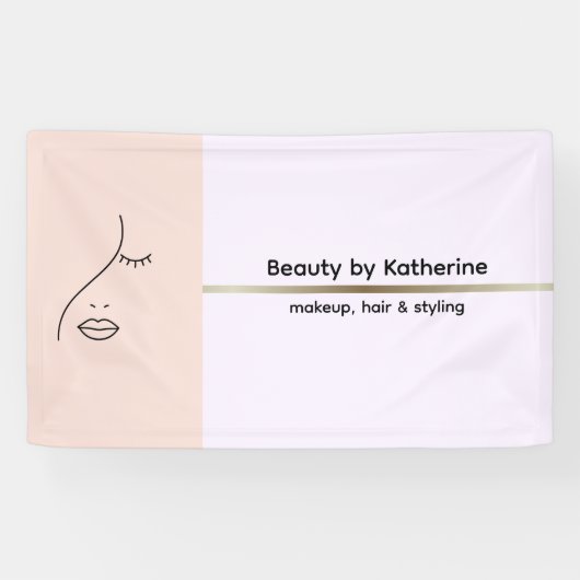 モダンアート 女性 美しさ 顔 ロゴ メイクアップアーティスト 横断幕 (横)