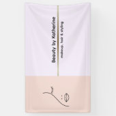 モダンアート 女性 美しさ 顔 ロゴ メイクアップアーティスト 横断幕 (縦)