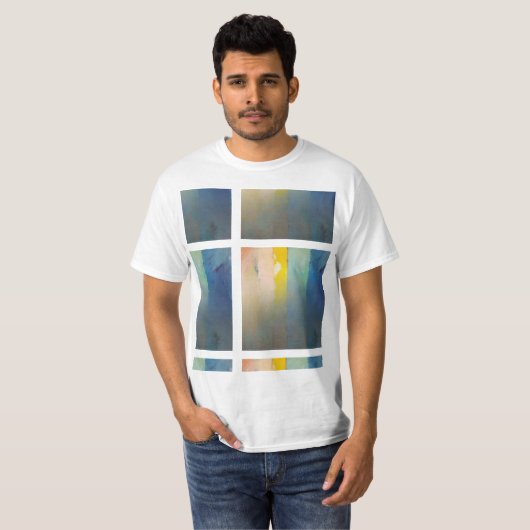 モダンアートTシャツ - カラフルな窓 Tシャツ (正面フル)