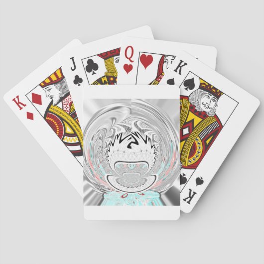 モダンアーバンアッシュグレイ フローラ アブストラクトパターンアート トランプ (裏面)