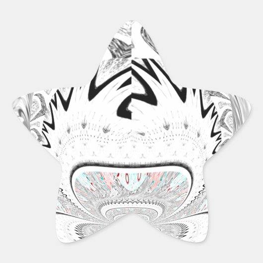 モダンアーバンアッシュグレイ フローラ アブストラクトパターンアート 星シール (正面)