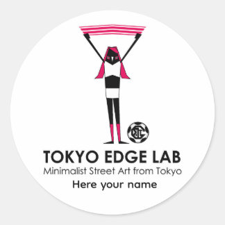 モダンアーバンサッカーファン女子グラフィック ラウンドシール