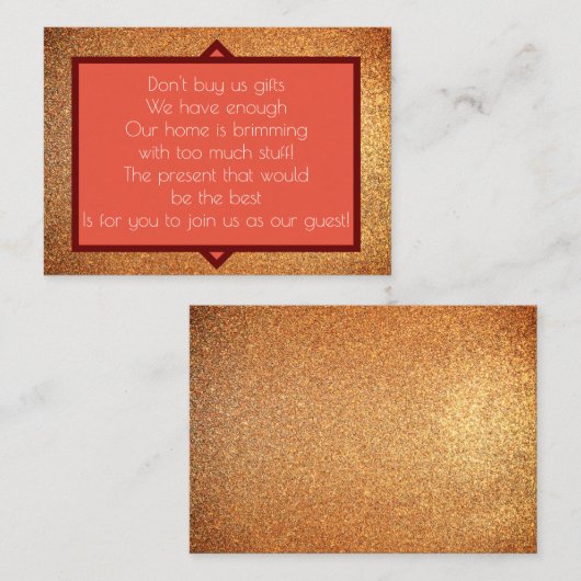 モダンアールデコウィングウェルグリッター結婚ズ エンクロージャーカード (正面/裏面)