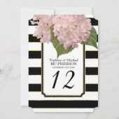 モダンアールデコスタイルアジサイフェイク金ゴールドストライプの 招待状 (裏面)