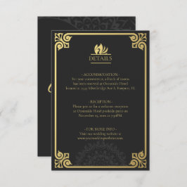 モダンアールデコスワンズ金ゴールドとブラック詳細 エンクロージャーカード