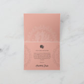 モダンアールデコピンクス結婚ワン サンキューカード (内部)