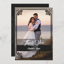 モダンアールデコブラック白鳥結婚写真