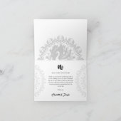 モダンアールデコブラック白鳥結婚写真 サンキューカード (内部)