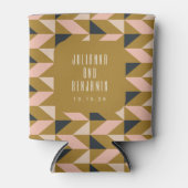 モダンアールデコブラック赤面結婚金ゴールドカスタム 缶クーラー (正面)