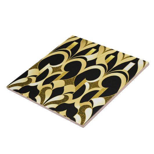 モダンアールデコブラック金ゴールド収集 タイル (側面)