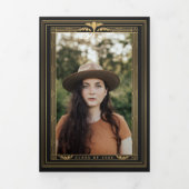 モダンアールデコ写真の卒業 三つ折り招待状 (カバー)