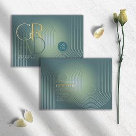 モダンアールデコ幾何学卒業グリーンID906