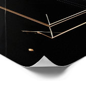 モダンアールデコ幾何金ゴールド白黒 ポスター (角)