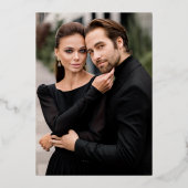 モダンアールデコ結婚のワインと金ゴールド 箔招待状 (裏面)