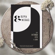 モダンアールデコ結婚白黒