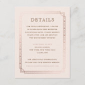 モダンアールデコ赤面バラ金ゴールド結婚詳細 エンクロージャーカード (正面)