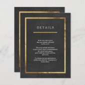 モダンアールデコ金ゴールドとブラック結婚の挿入カード エンクロージャーカード (正面/裏面)