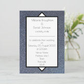 モダンアールデコ銀グリッター結婚式招待状 (スタンド正面)