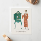 モダンアールデコ1920年代の素晴らしギャツビーファッション ノートカード (正面/裏面インサイチュ)