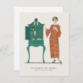 モダンアールデコ1920年代の素晴らしギャツビーファッション ノートカード (正面/裏面)