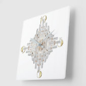 モダンアールデコ スクエア壁時計 (傾斜)