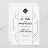 モダンアールデコ 招待状 (正面/裏面)