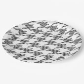 モダンア千鳥格子のートスポーツチーム精神おもしろい ペーパープレート (アングル)