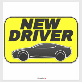 モダンイエローカーステッカー（学生新ドライバー） シール