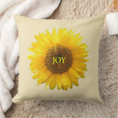 モダンイエローサンフラワーオンシャンパンベージュ クッション (ブランケット)