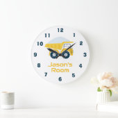 モダンイエローダンプトラック ラージ壁時計 (ホーム)