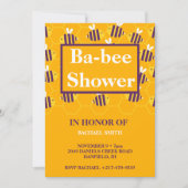 モダンイエローハニカムのまわりにベビーシャワー 招待状 (正面)