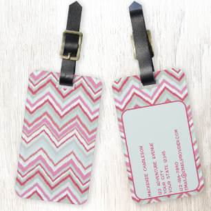 モダンイカットシェブロンストライプ幾何学抽象芸術 ラゲッジタグ