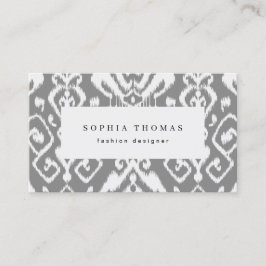 モダンイカットパターン灰色プロフェッショナルビジネスカー 名刺