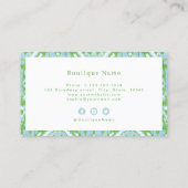 モダンイカットパターン緑プロフェッショナル 名刺 (裏面)