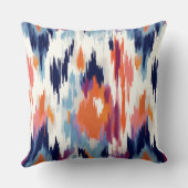 モダンイカットブラシストロークのパターン クッション (裏面)