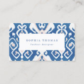 モダンイカットブルー白プロフェッショナル名刺 名刺 (正面)