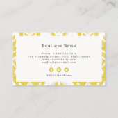 モダンイカット模様イエロープロフェッショナル 名刺 (裏面)