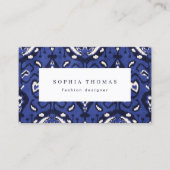 モダンイカット模様ブループロフェッショナル 名刺 (正面)