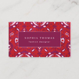 モダンイカット模様赤プロフェッショナル名刺 名刺