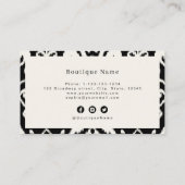 モダンイカット白黒プロフェッショナル名刺 名刺 (裏面)