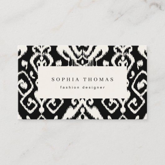 モダンイカット白黒プロフェッショナル名刺 名刺 (正面)