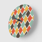 モダンイカット部族ファッションパターン ラウンド壁時計 (傾斜)