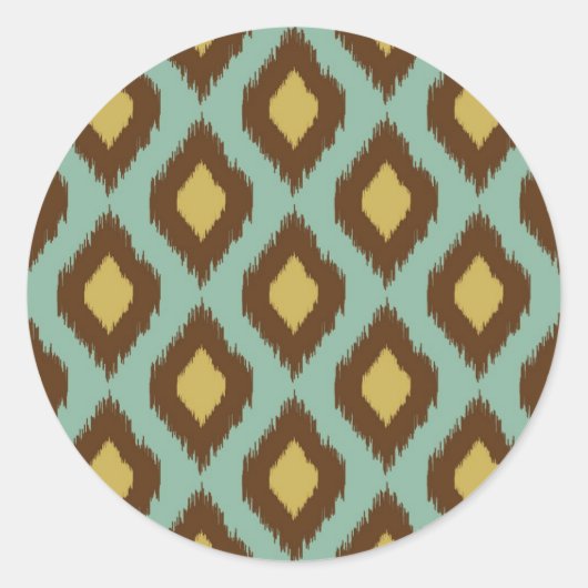 モダンイカット青モダン黄 ラウンドシール (正面)