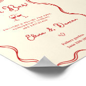 モダンイタリアンオープンバー結婚式看板 ポスター (角)