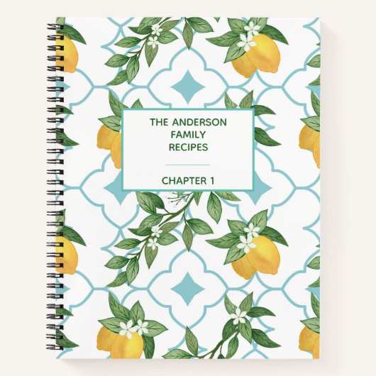 モダンイタリアンタイルLEMONファミリーレシピ本 ノートブック (正面)