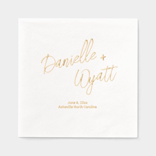 モダンイタリアン結婚夏 箔ナプキン (正面)