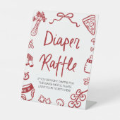 モダンイタリアン チャオ ベイビー ベイビーシャワー おむつラッフル 台座サイン (正面)