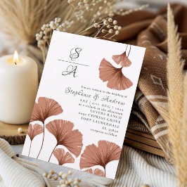 モダンイチョウの結婚葉 招待状